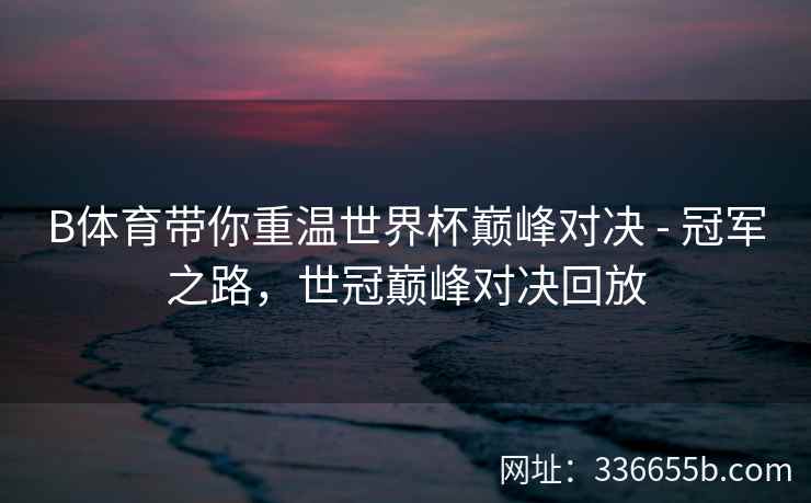 B体育带你重温世界杯巅峰对决 - 冠军之路，世冠巅峰对决回放